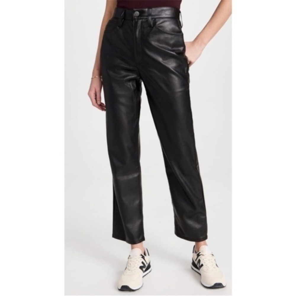 NWT Madewell The Perfect Vintage Straight Jean: Faux Leather Edition